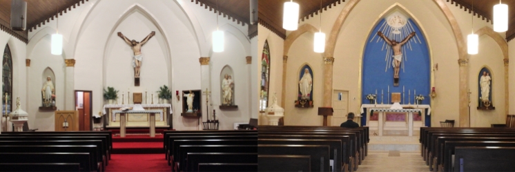 Church prior to renovations, after renovation